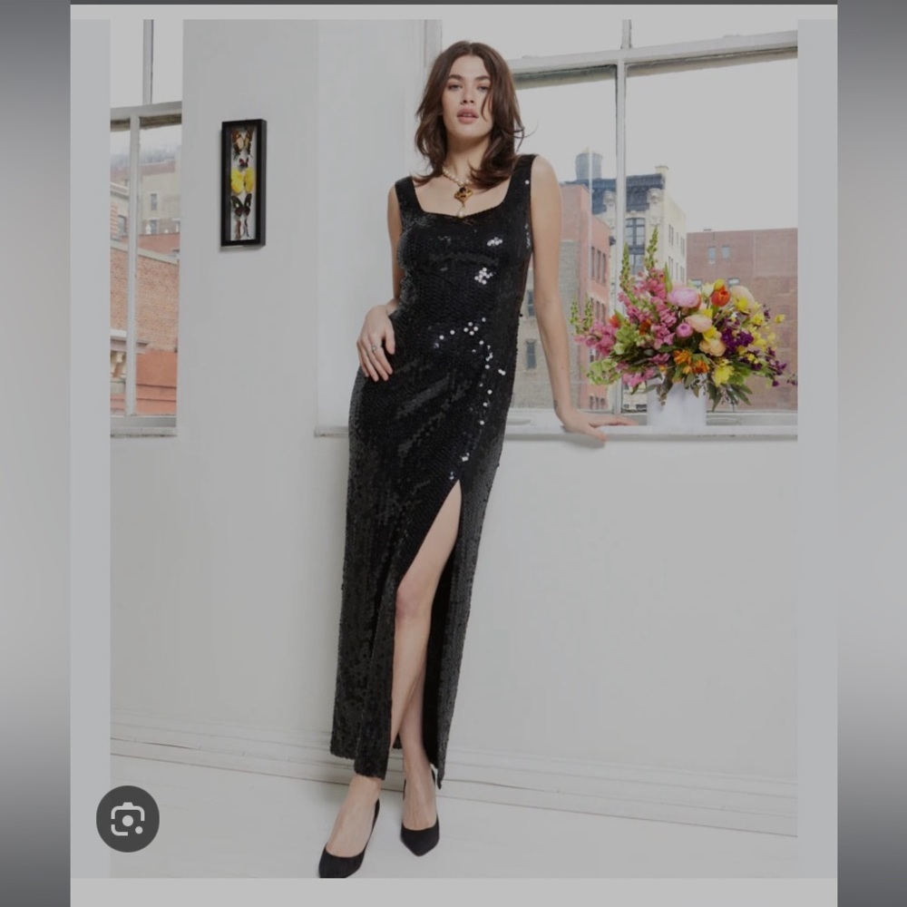 Vintage Niteline by Della Roufogali Black Tank Dress Floor Length EC! - Picture 3 of 13
